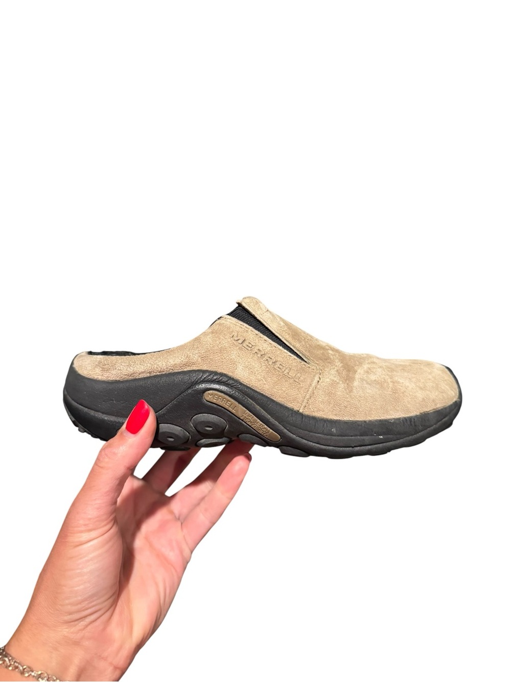 Merrell Jungle Slide Taupe Suede Slip On Comfort Shoes Women’s US 6